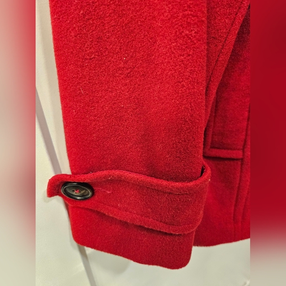 NWT - Anne Klein Wool Blend Red Pea Coat - Size XL - Picture 5 of 14